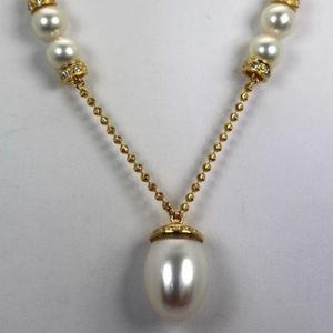 South Sea Drop Pearl & Diamond Necklace